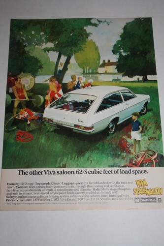 1972 advert for vauxhall - for, viva