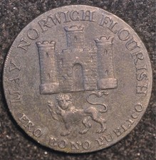 Norfolk Norwich Halfpenny Conder Token 1792 DH16 (T3)