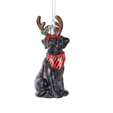 Glass Black Labrador Christmas Tree Decoration Ornament Gift/Present Noble Gems