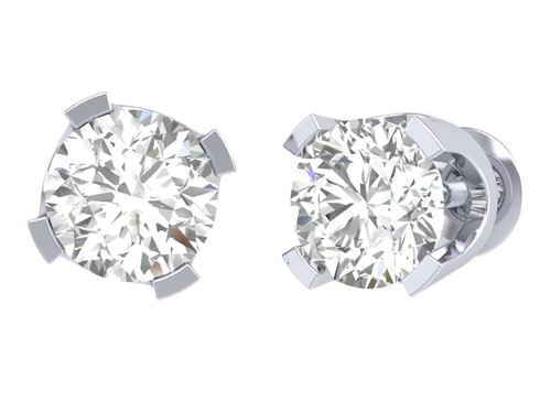 Solitaire studs earrings si2 - solitaire, h