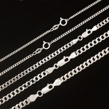 SOLID Sterling Silver CURB