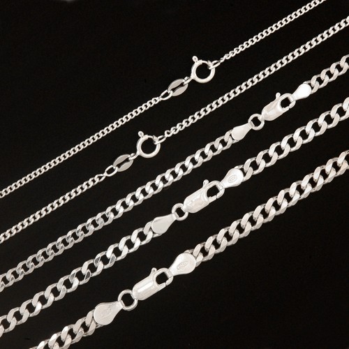 Solid sterling silver curb - silver,