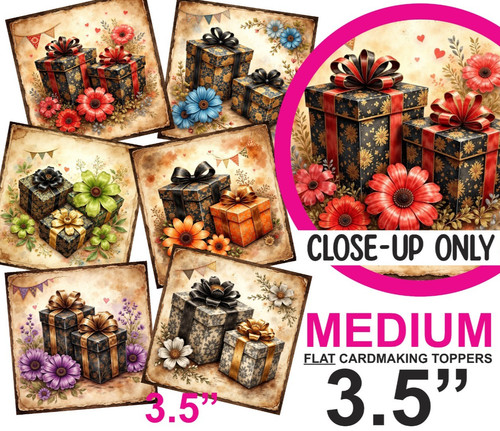 Vintage gifts card toppers - card,