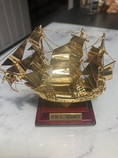 Vintage  HMS BOUNTY- Gold Plated Ship 