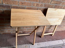 Pair of Folding Tables for TV Snack Laptop Tray Garden Occasional