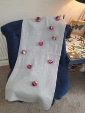 Kip and Co Merino Wool Pom Pom Lap Blanket Grey Multicoloured Throw Blanket Pram