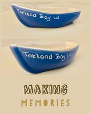 1 Totland Bay Isle of Wight Blue of Devon  Boat Devonmoor Torquey Pottery Boat