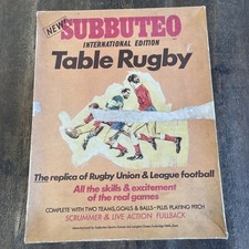 Subbuteo International Edition Table Rugby Box and pitch posts and scrummed only