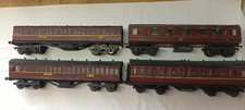 O gauge SCRATCHBUILT 4x LMS Suburban Mainline Coach Maroon Wooden Coarse 3 rail