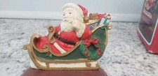 Midwest Imports Cannon Falls SANTA'in his Sleigh Vtg Cast Iron Stocking Hanger