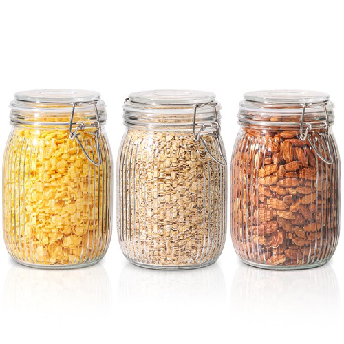 Round glass jars with clip - 1l,