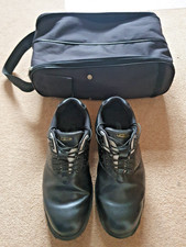 Mens Hi-tec Golf Shoes Dri-Tec Spirit Black Leather Size UK 8 M EU 42 Waterproof