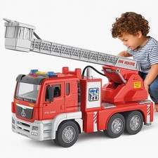 Fire Truck Toy for Kids, Water Spray & 360° Rotating Ladder Toy Birthday Gifts