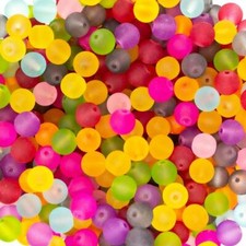 Frosted Glass Beads Mixed
