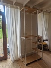 White Metal Frame Wardrobe Hanging Rail