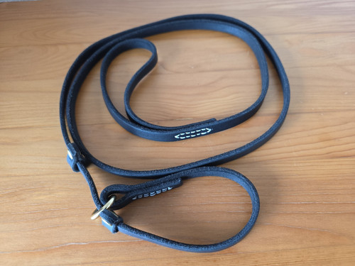 Soft black leather dog - soft, slip