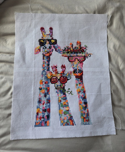 Finished giraffe family cross - finished,