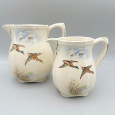 Alfred Meakin Pair Of  Flying Ducks Vintage Water Jugs