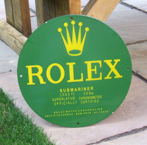 Enamel sign rolex watch - -,