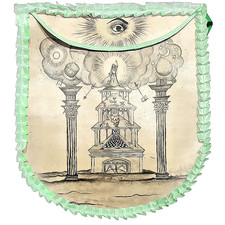 Hand-Painted Masonic Apron –