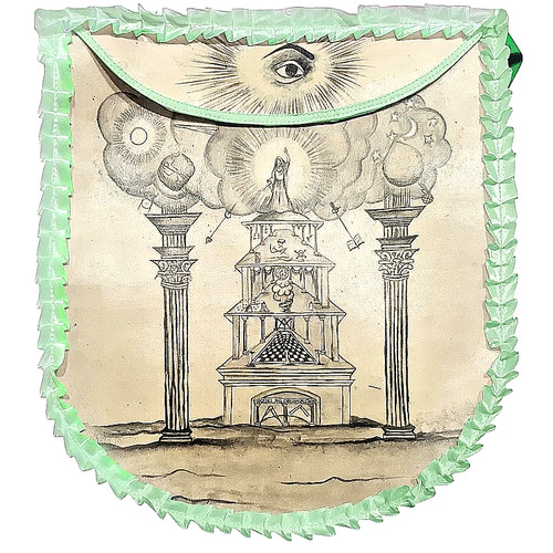Hand painted masonic - masonic, apron–