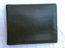 Lloyd Baker dark olive green leather wallet - black satin lined