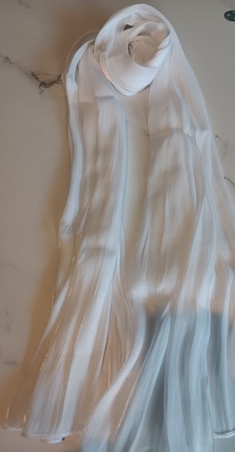 White organza shimmer hijab - organza,