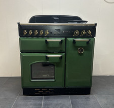 RANGEMASTER LEISURE CLASSIC 90 CM RANGE COOKER IN GREEN AND GOLD TRIM…