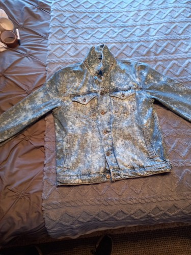 Denim jacket coat bleached - coat,