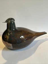 Vintage Glass Bird by Oiva Toikka Snipe Signed Sticker Finland 1980s