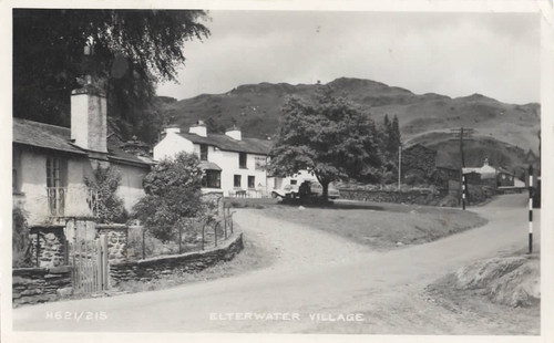 Elterwater village posted - village, 1966