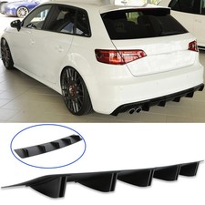Rear Diffuser 5 Fins Bumper Splitter Spoiler Black Set For Audi A3 A4 A5 S4 S3