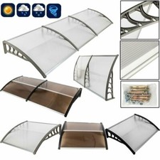 Door Canopy Awning Shelter Front Back Porch Outdoor Shade Patio Roof Grey/Black