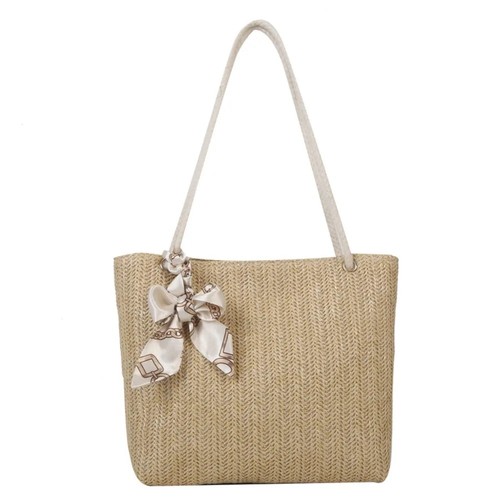 Women straw tote shoulder - tote, bag