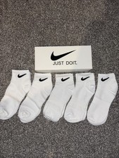 Nike Women's Socks 5-Pack Uk5-8 White Black Sports Running