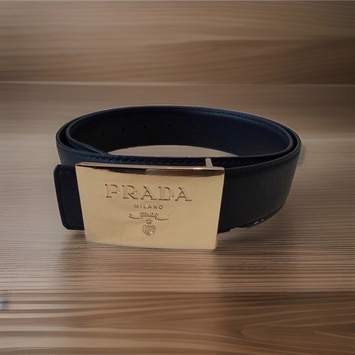 Prada belt black leather size