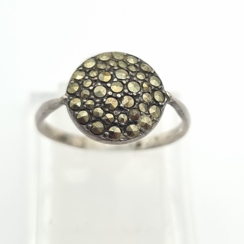 Art deco silver marcasite ring - deco,