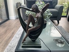 Vintage Crosa Art Deco Style Resin Naked Lady Table Lamp Widdop Binghan 1993