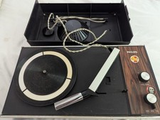 Vintage Phillips 300 Portable Record Player Turntable 1970s