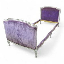 French Upholstered Single bed - Antique style carved Bed Frame