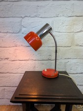 Mid century Italian Orange Swan Neck desk lamp 
