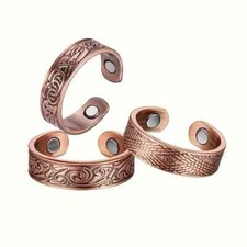 Pure Copper Ring With Magnet Arthritis Circulation Pain Relief Adjustable Unisex