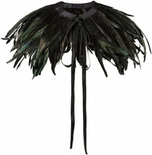 Feather Collar Cape Shawl
