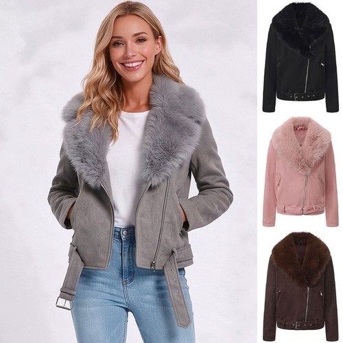 Ladies faux suede fur collar - fur,