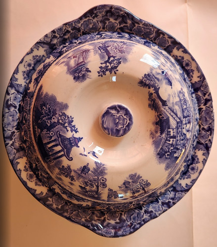 Antique willow pattern blue - willow, &
