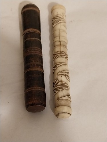 Victorian needle cases - x2,