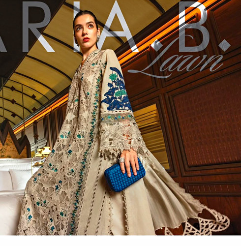 Maria lawn heavy embroidered - lawn,