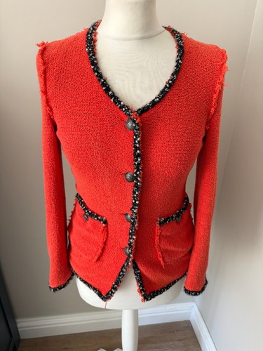 Womens orange collarless