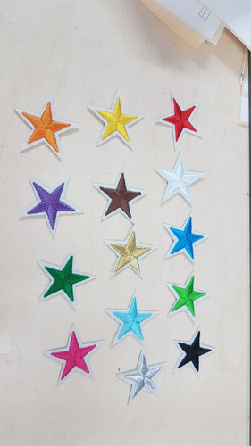 Star patch pink - pink, blue