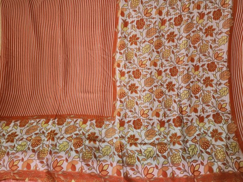 Peach orange floral - orange, soft